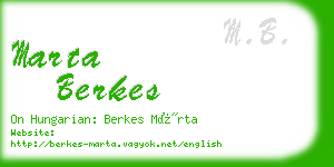 marta berkes business card